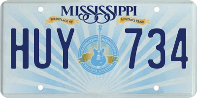 MS license plate HUY734