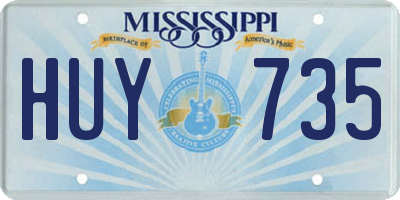MS license plate HUY735