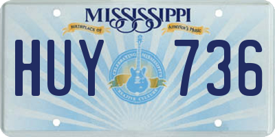MS license plate HUY736