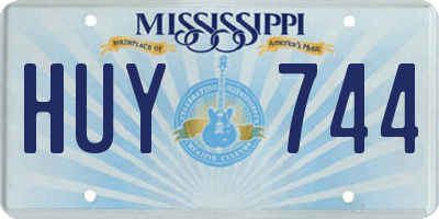 MS license plate HUY744