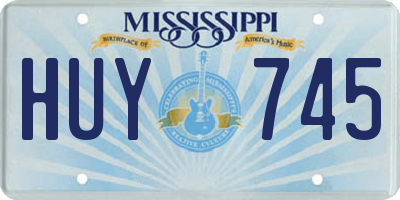 MS license plate HUY745