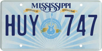 MS license plate HUY747