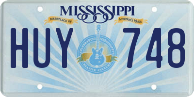 MS license plate HUY748