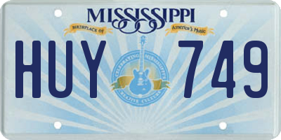 MS license plate HUY749