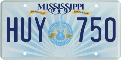 MS license plate HUY750