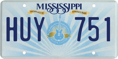 MS license plate HUY751
