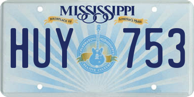 MS license plate HUY753