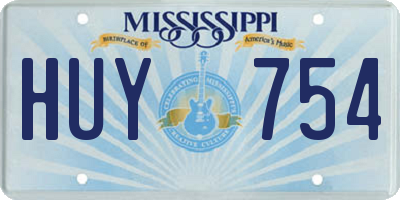 MS license plate HUY754