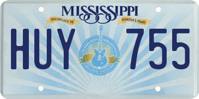 MS license plate HUY755