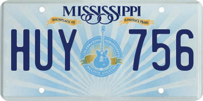 MS license plate HUY756