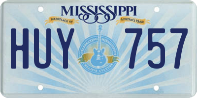MS license plate HUY757