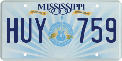 MS license plate HUY759