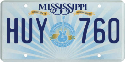 MS license plate HUY760
