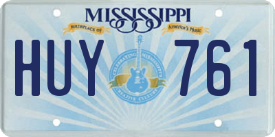 MS license plate HUY761