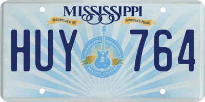 MS license plate HUY764