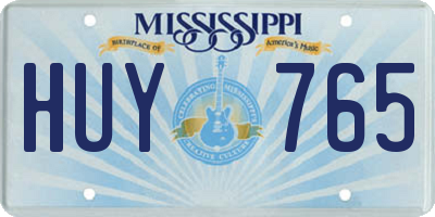 MS license plate HUY765