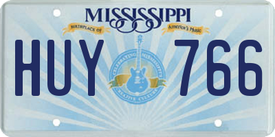 MS license plate HUY766