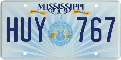 MS license plate HUY767