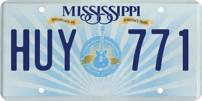 MS license plate HUY771
