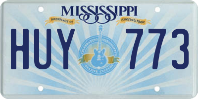 MS license plate HUY773