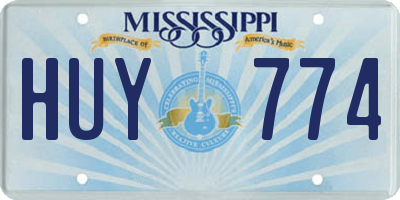 MS license plate HUY774