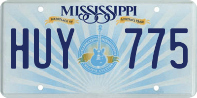MS license plate HUY775