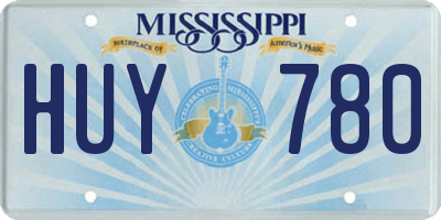 MS license plate HUY780