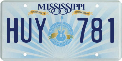 MS license plate HUY781