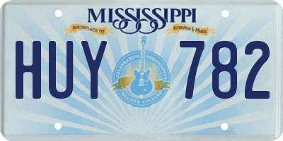MS license plate HUY782