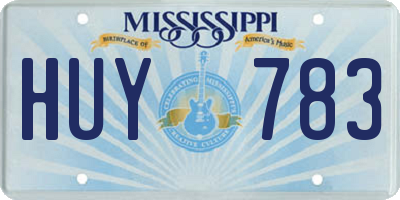 MS license plate HUY783