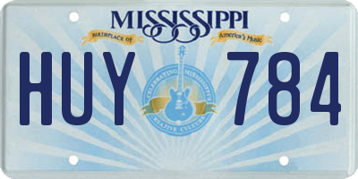 MS license plate HUY784