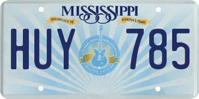 MS license plate HUY785