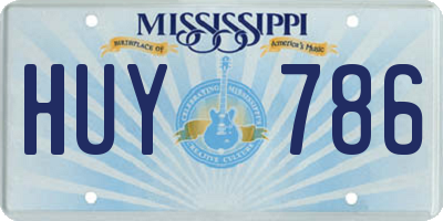 MS license plate HUY786