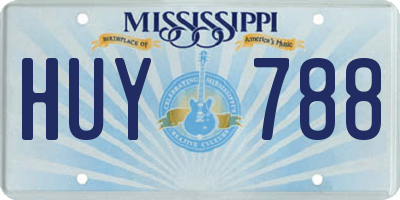 MS license plate HUY788