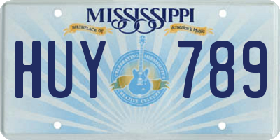 MS license plate HUY789