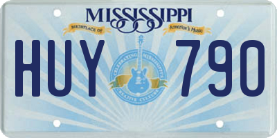 MS license plate HUY790
