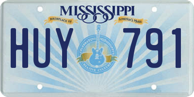MS license plate HUY791