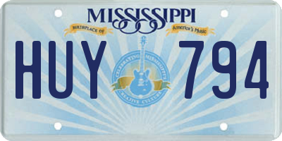 MS license plate HUY794