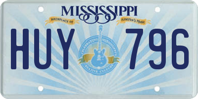 MS license plate HUY796