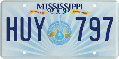MS license plate HUY797