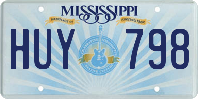 MS license plate HUY798
