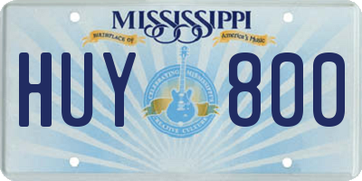 MS license plate HUY800