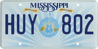 MS license plate HUY802