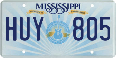 MS license plate HUY805