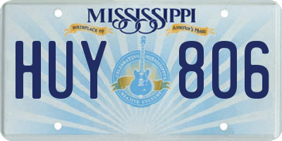 MS license plate HUY806