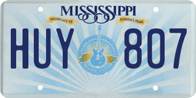 MS license plate HUY807