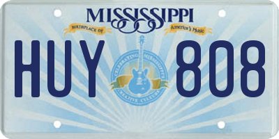 MS license plate HUY808