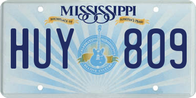 MS license plate HUY809