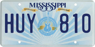 MS license plate HUY810
