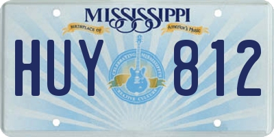 MS license plate HUY812